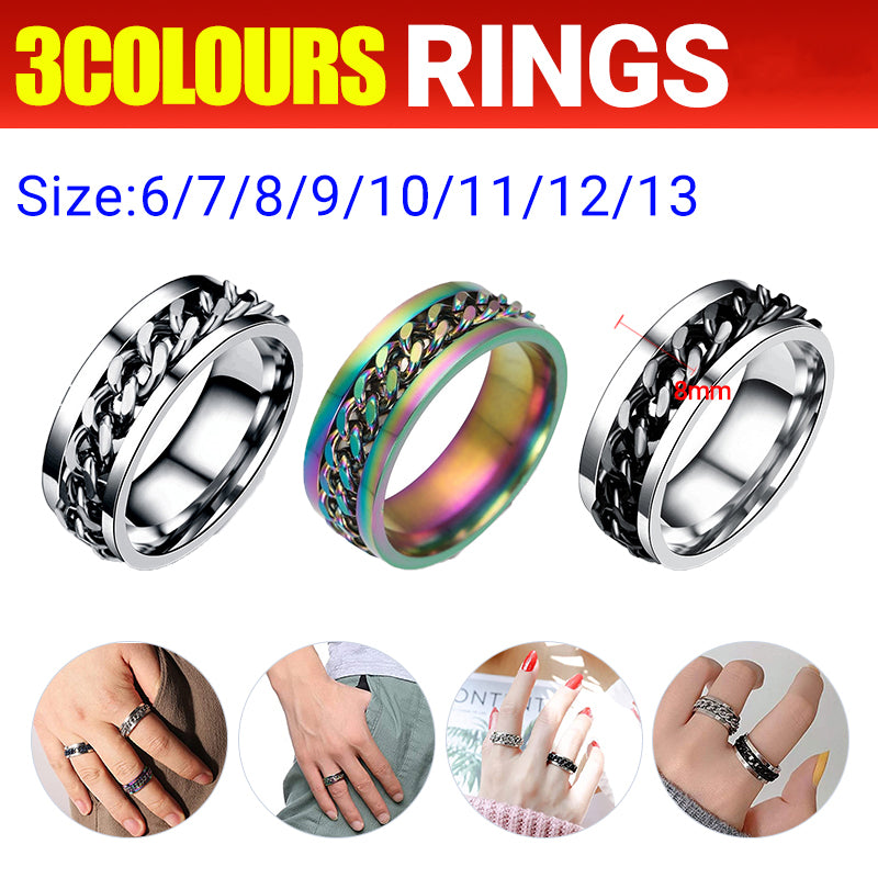 Rotary Shape Electroplate Tri-Color Ring