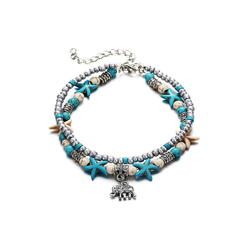 Bohemian Turquoise Rope Anklet