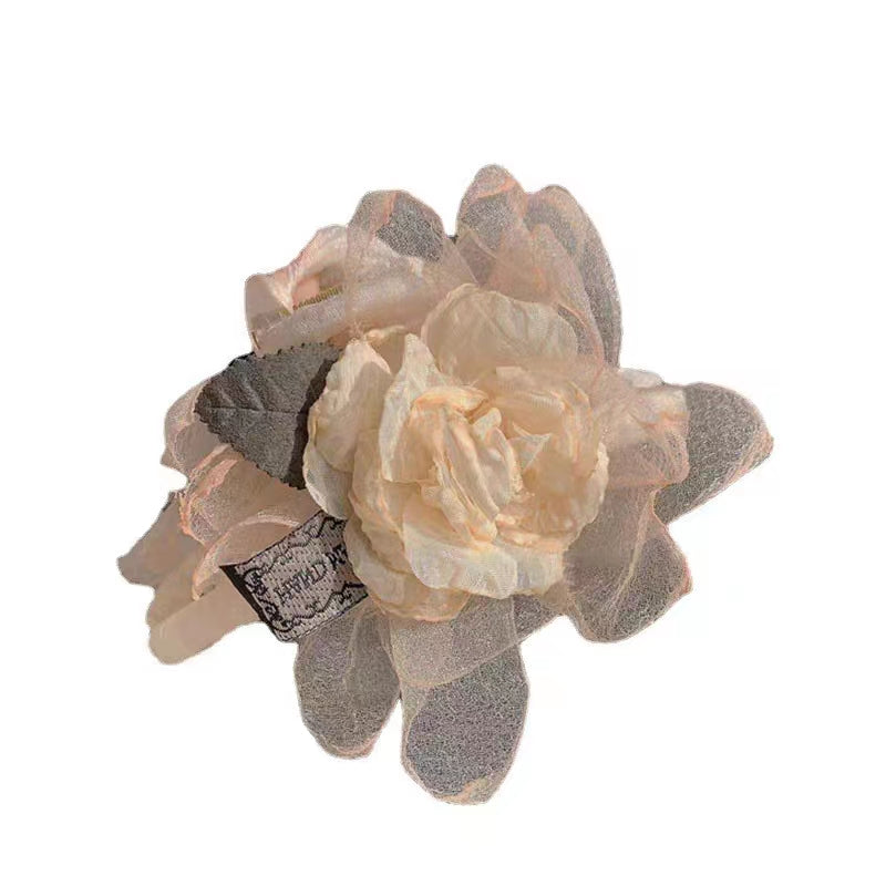 Tulle Flower Hair Claw Clips