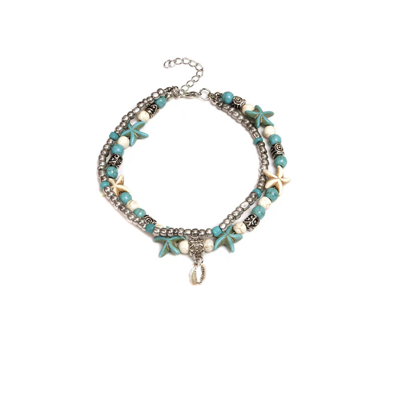 Bohemian Turquoise Rope Anklet