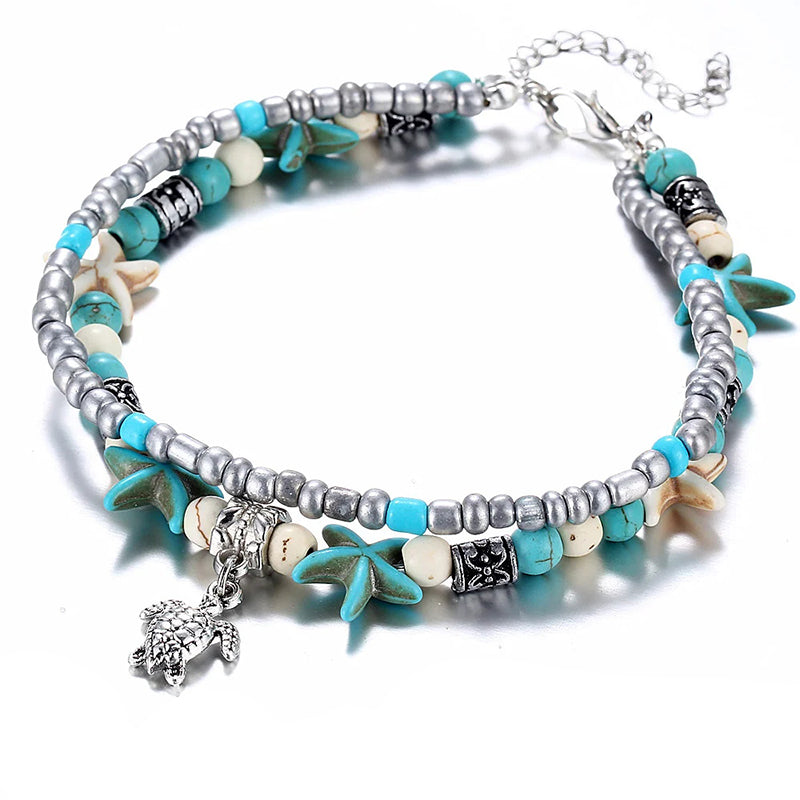 Bohemian Turquoise Rope Anklet