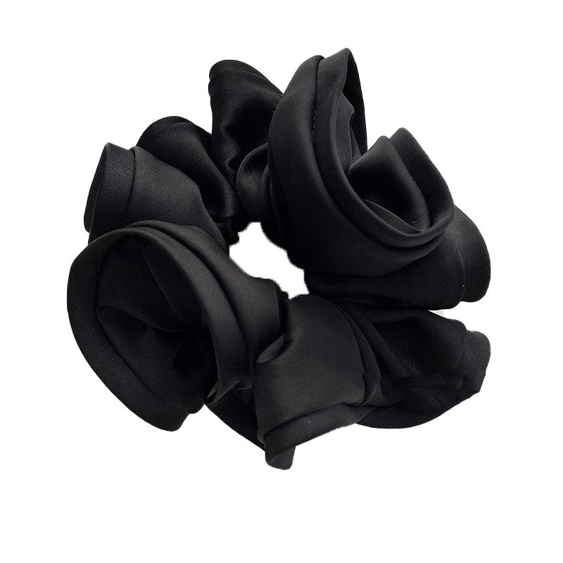 Chiffon Floral Solid Color Large Scrunchie