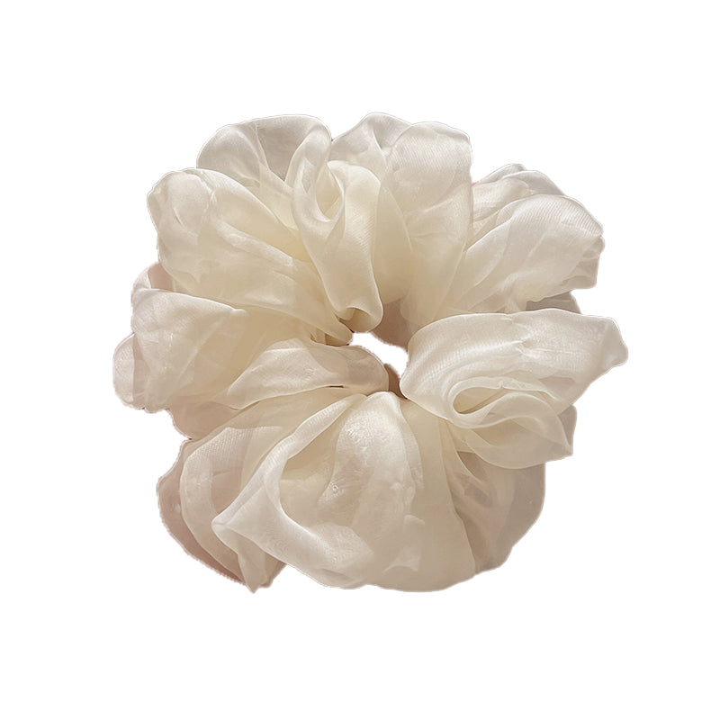 Chiffon Floral Solid Color Large Scrunchie