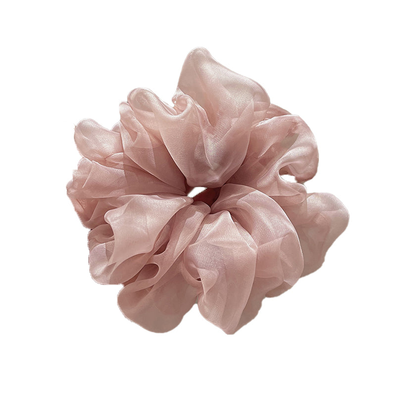 Chiffon Floral Solid Color Large Scrunchie
