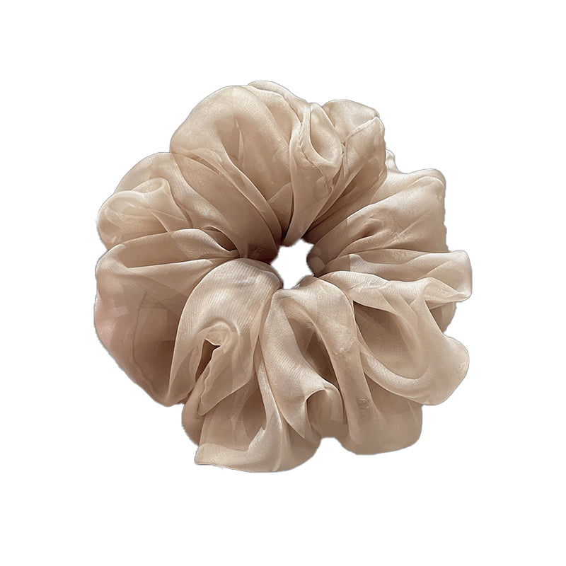 Chiffon Floral Solid Color Large Scrunchie