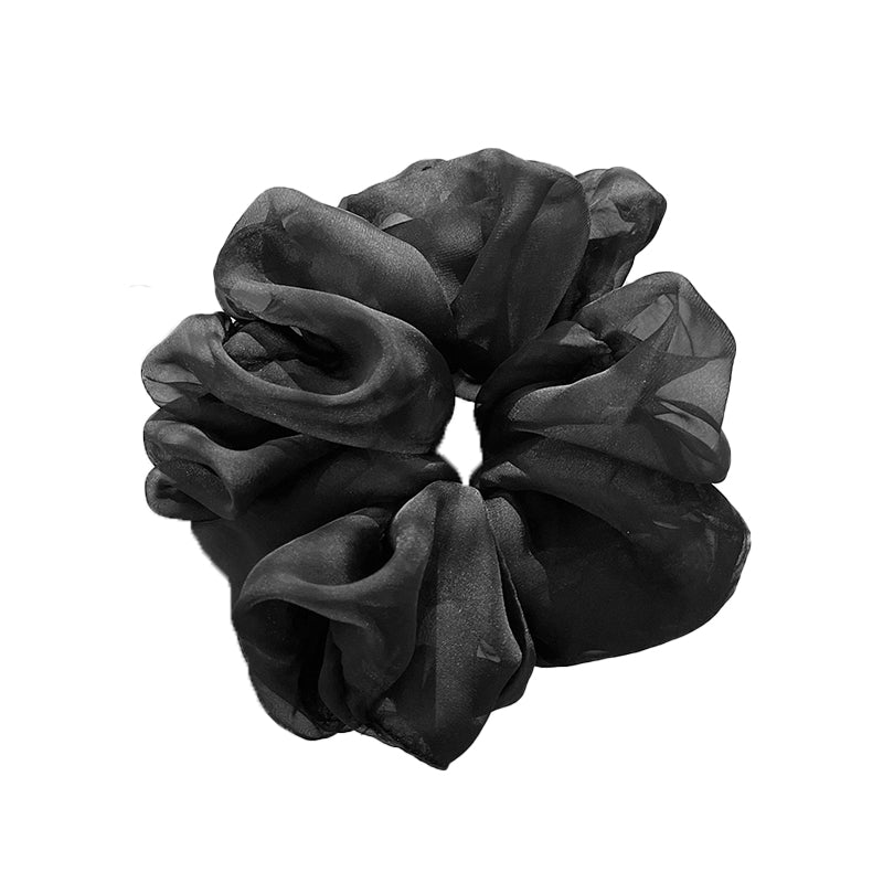 Chiffon Floral Solid Color Large Scrunchie