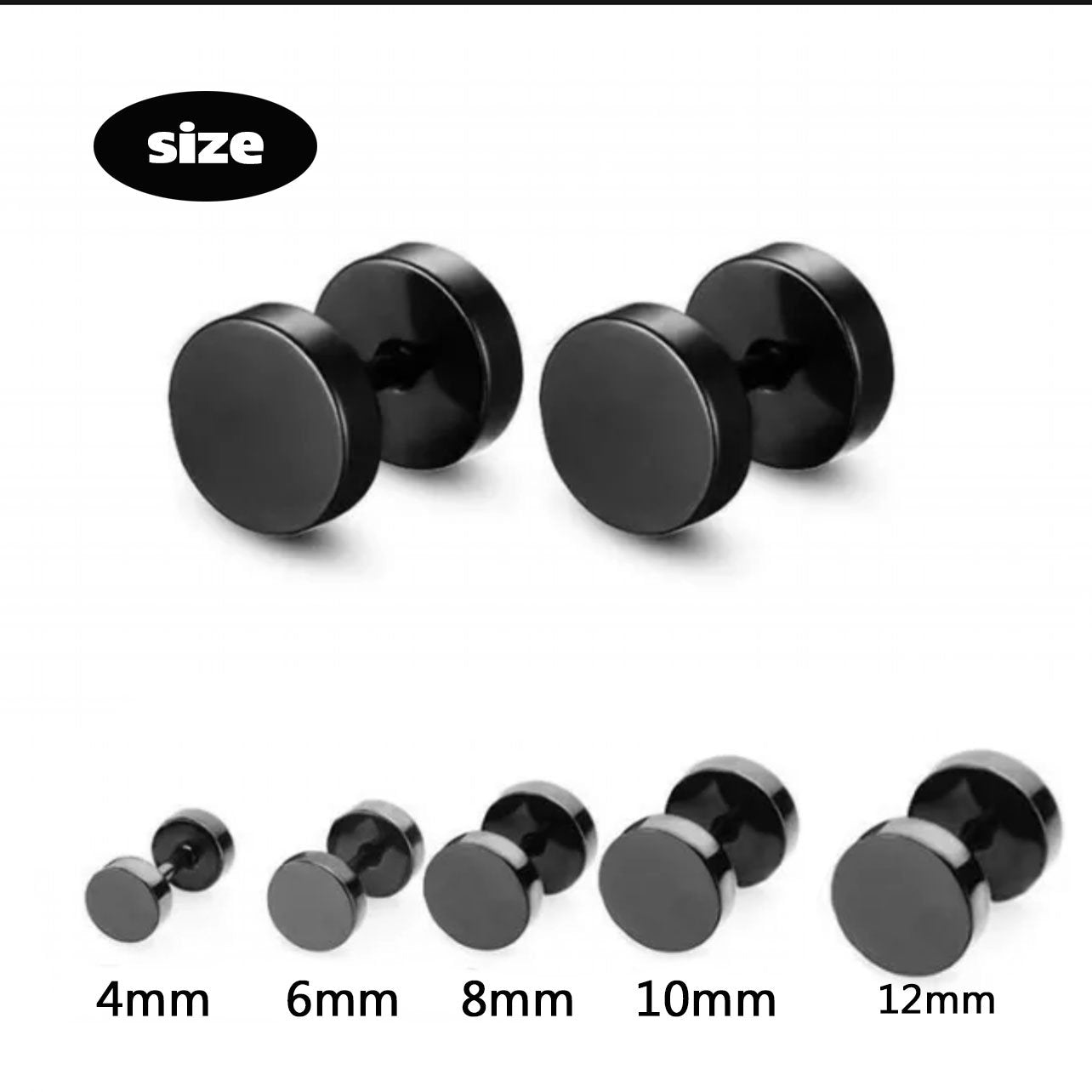 Barbell Stainless Steel Neutral Stud Earrings