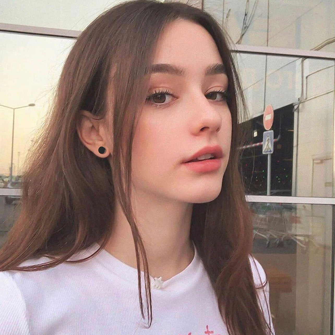 Barbell Stainless Steel Neutral Stud Earrings