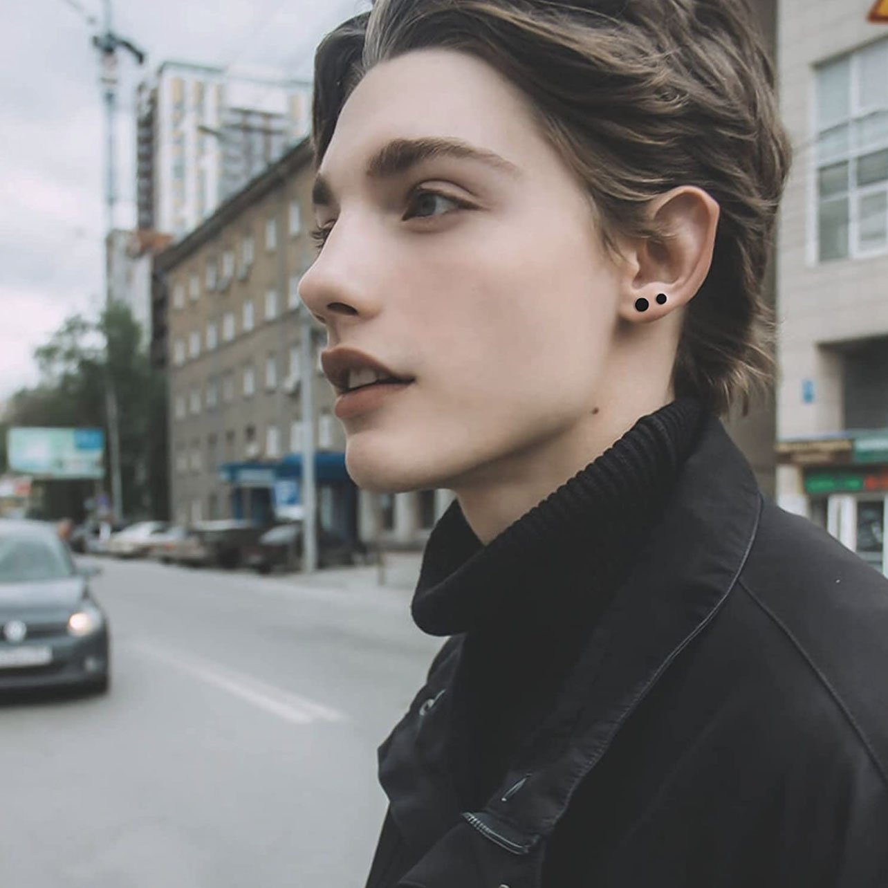 Barbell Stainless Steel Neutral Stud Earrings