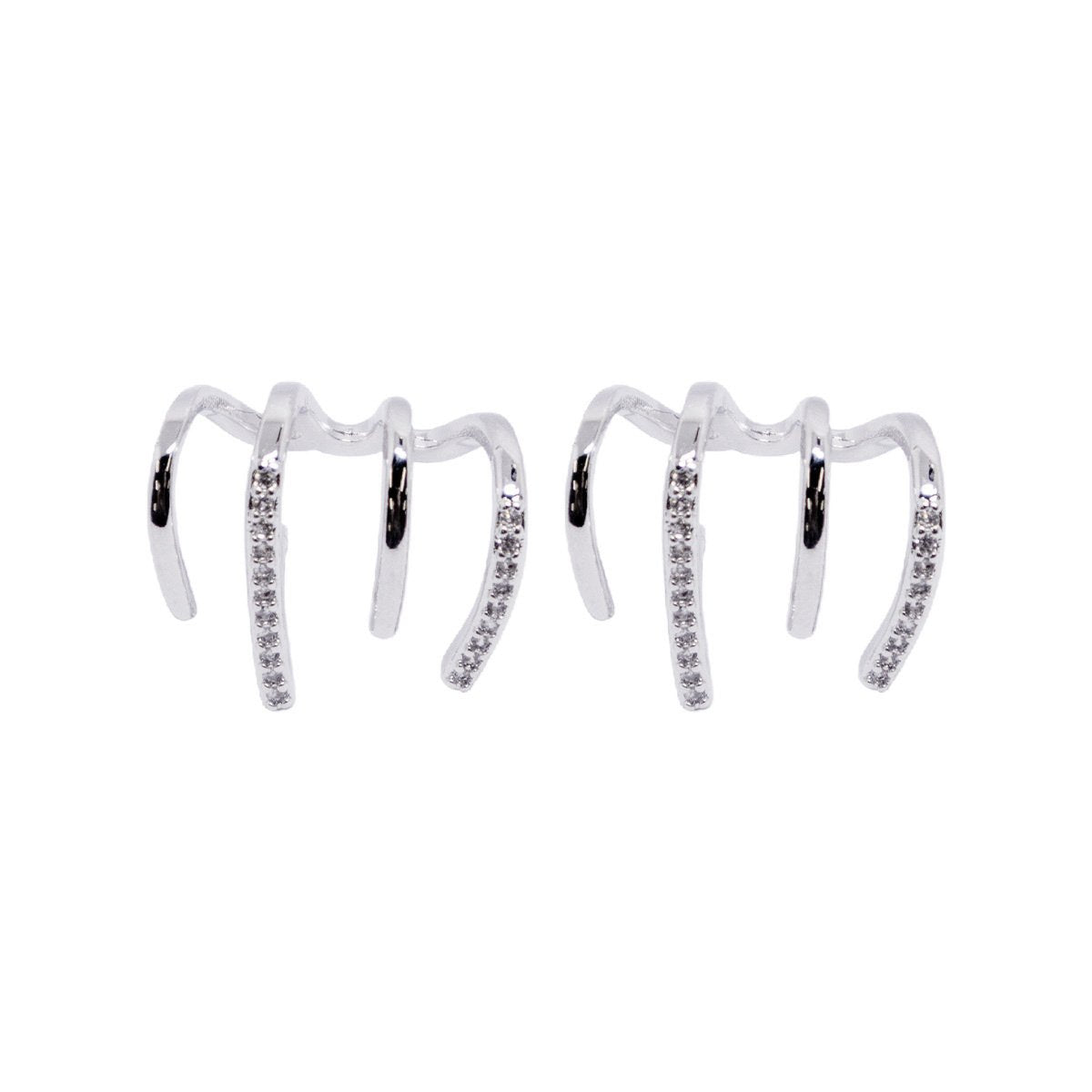 Twist Zircon Hoop Earrings