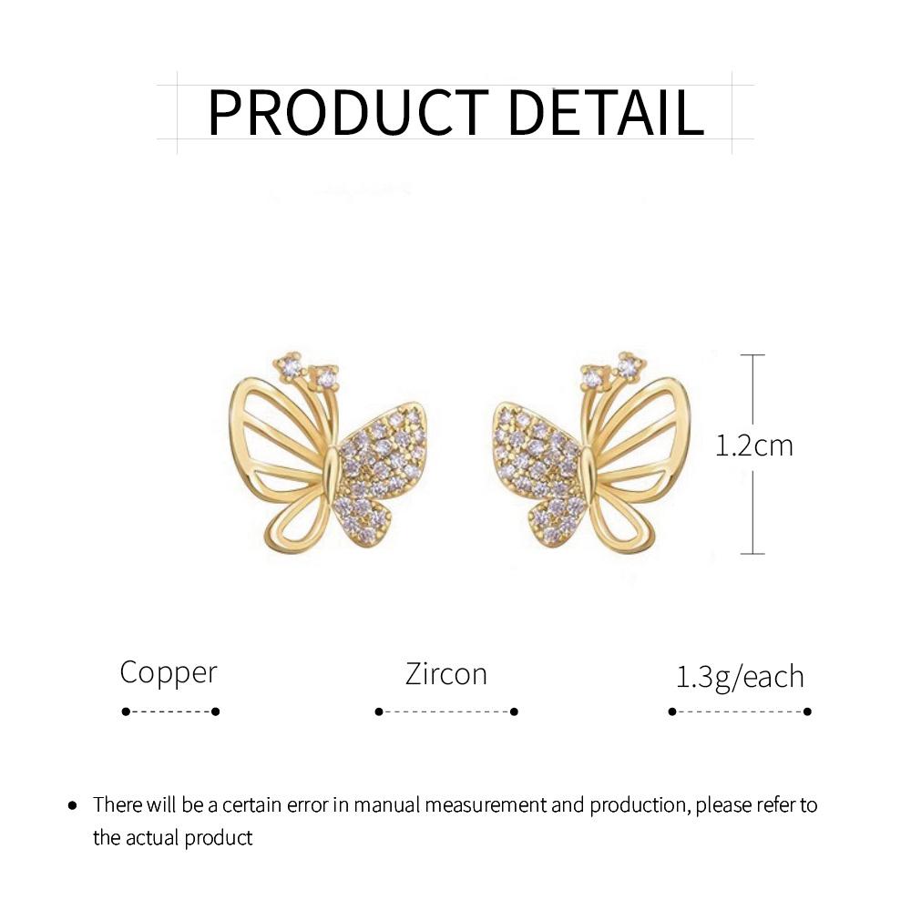 Zircon Butterfly Stud Earrings