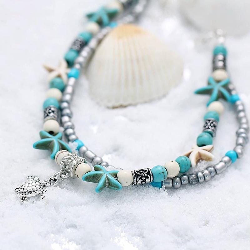 Bohemian Turquoise Rope Anklet