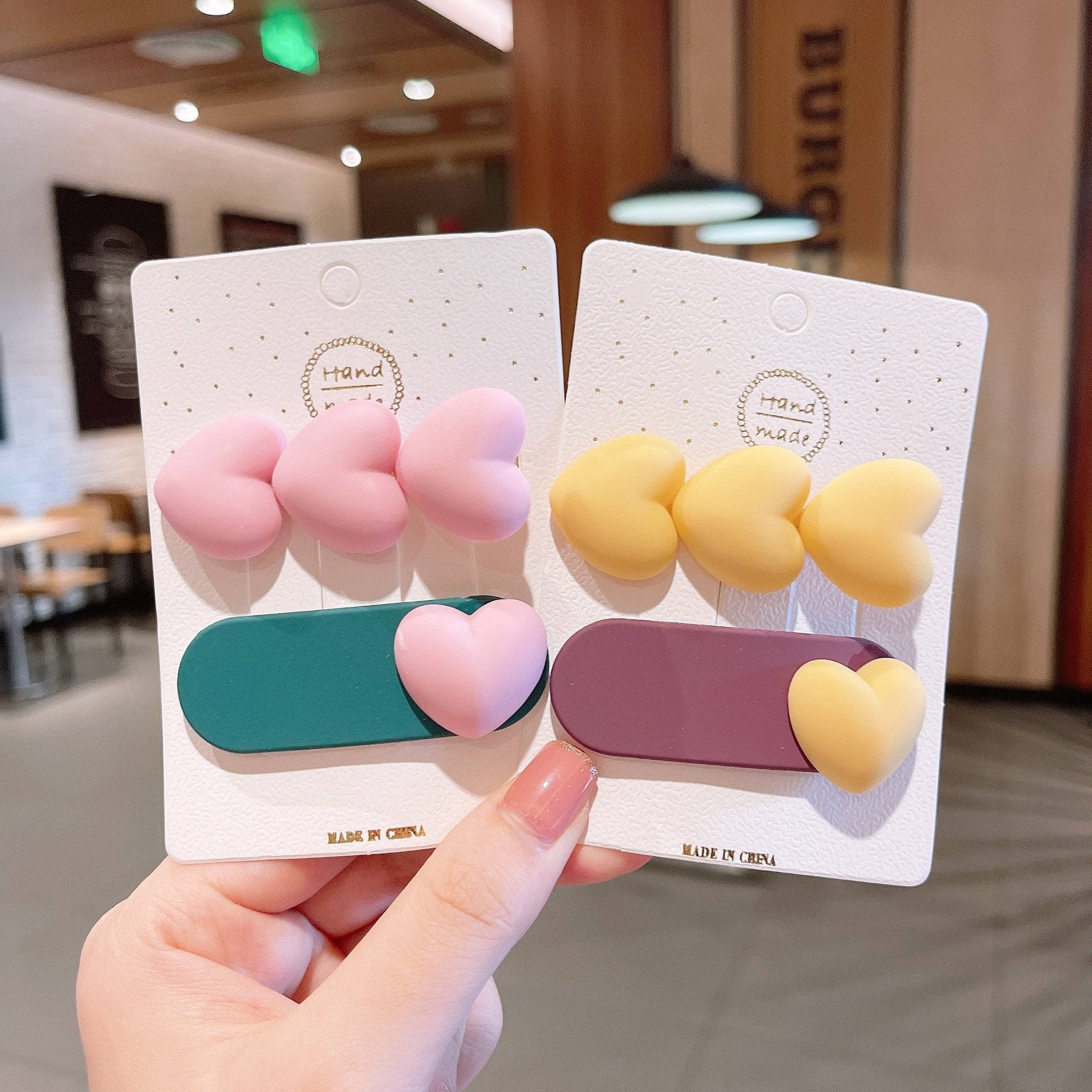 Candy Colored Heart-Shaped Bobby Pins
