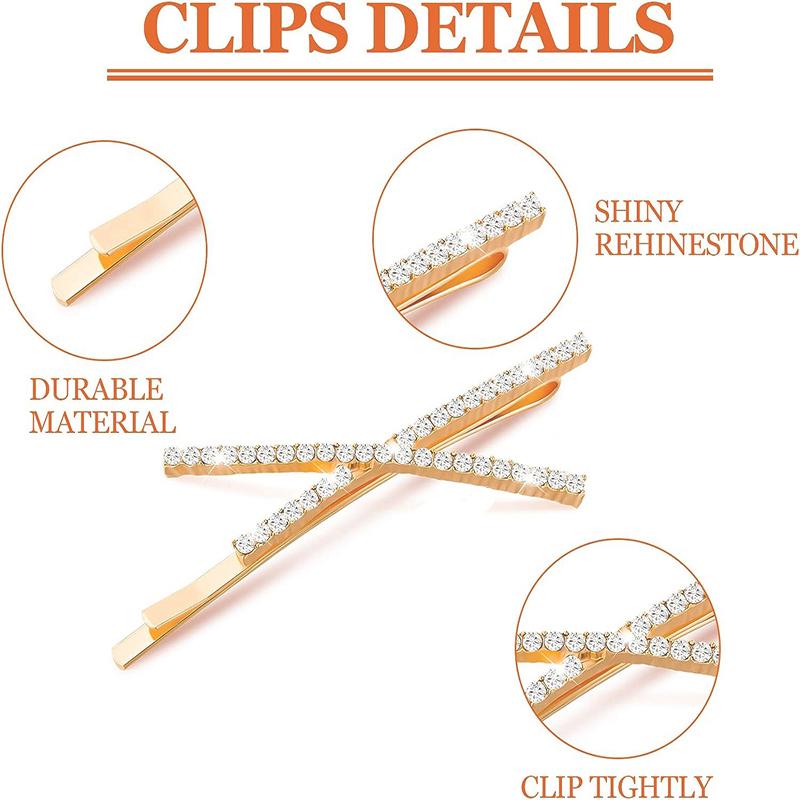 X-Shaped Crystal Hair Pins