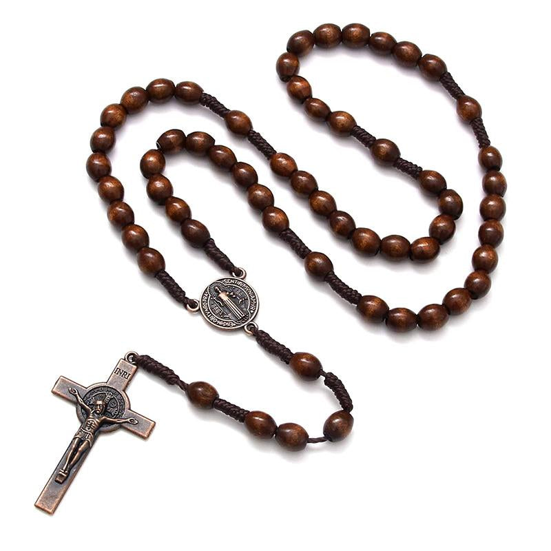 Vintage Wooden Catholic Pendant