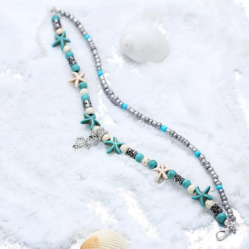Bohemian Turquoise Rope Anklet
