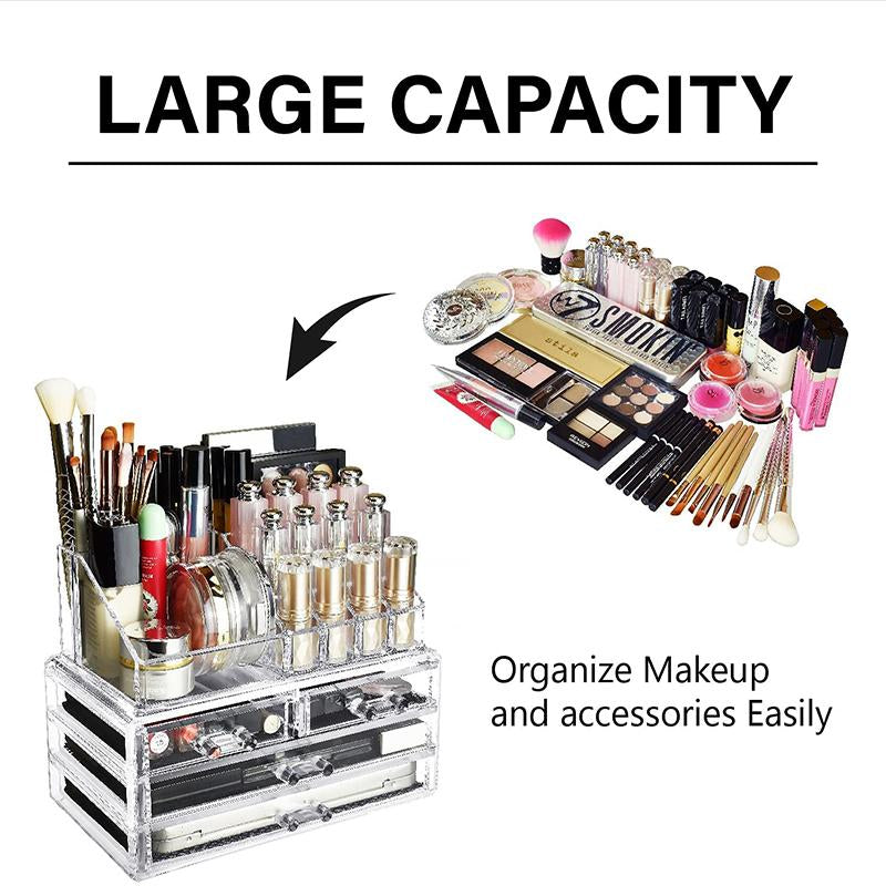 4-Drawer Acrylic Jewelry & Cosmetic Organizer