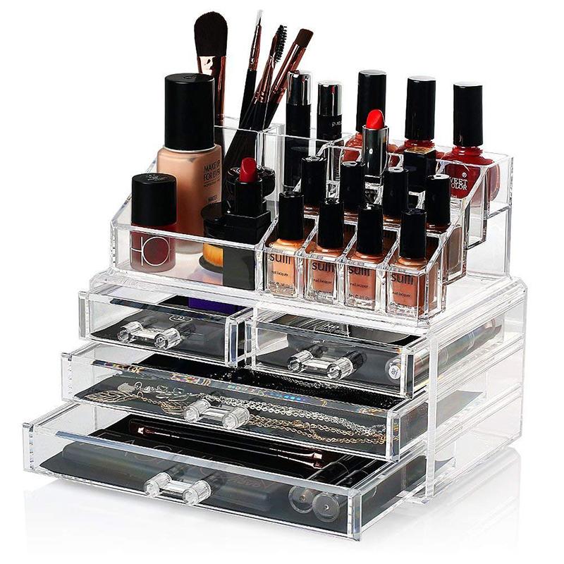 4-Drawer Acrylic Jewelry & Cosmetic Organizer