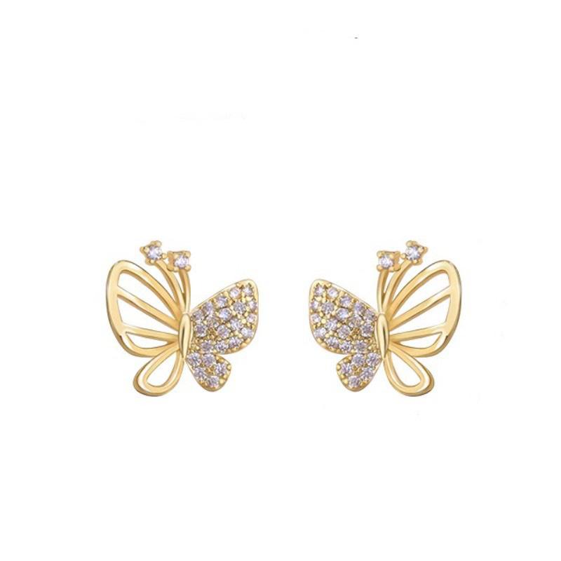Zircon Butterfly Stud Earrings