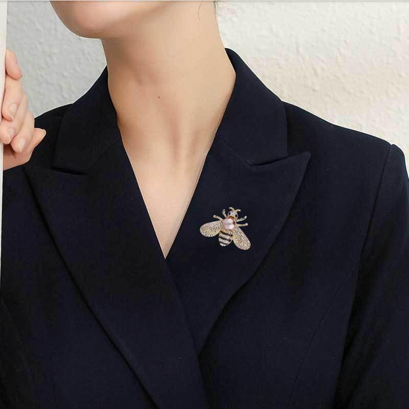 Pearl & Crystal Bee Brooch
