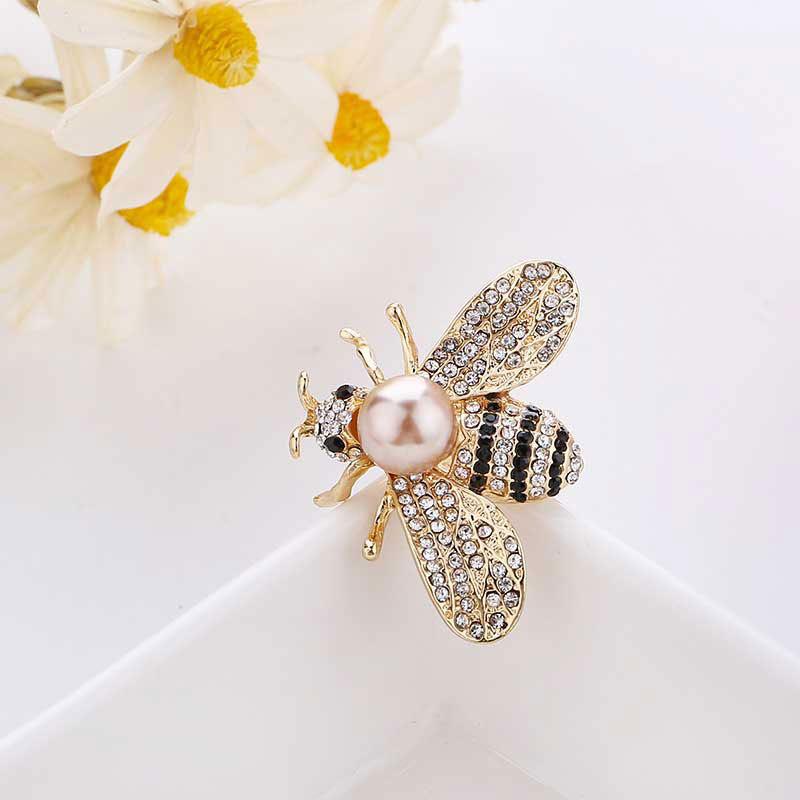 Pearl & Crystal Bee Brooch