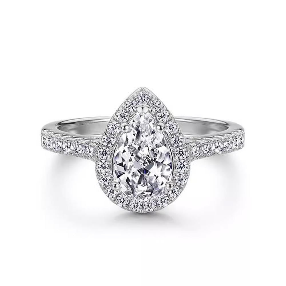 Pear-Shaped Zircon Engagement Ring