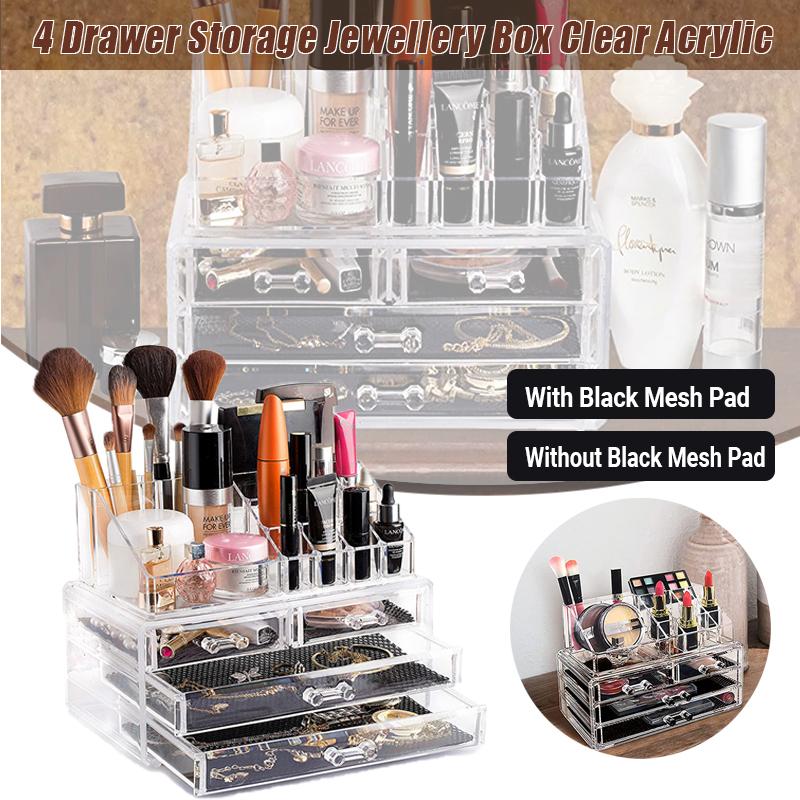 4-Drawer Acrylic Jewelry & Cosmetic Organizer
