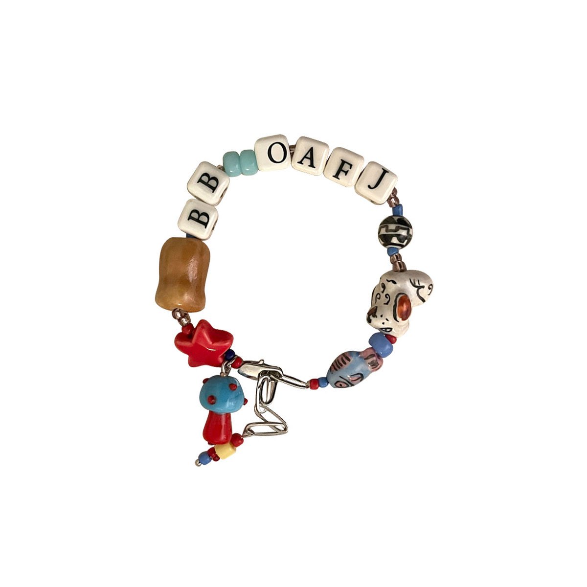 Handmade Ceramic Bead Charm Bracelets