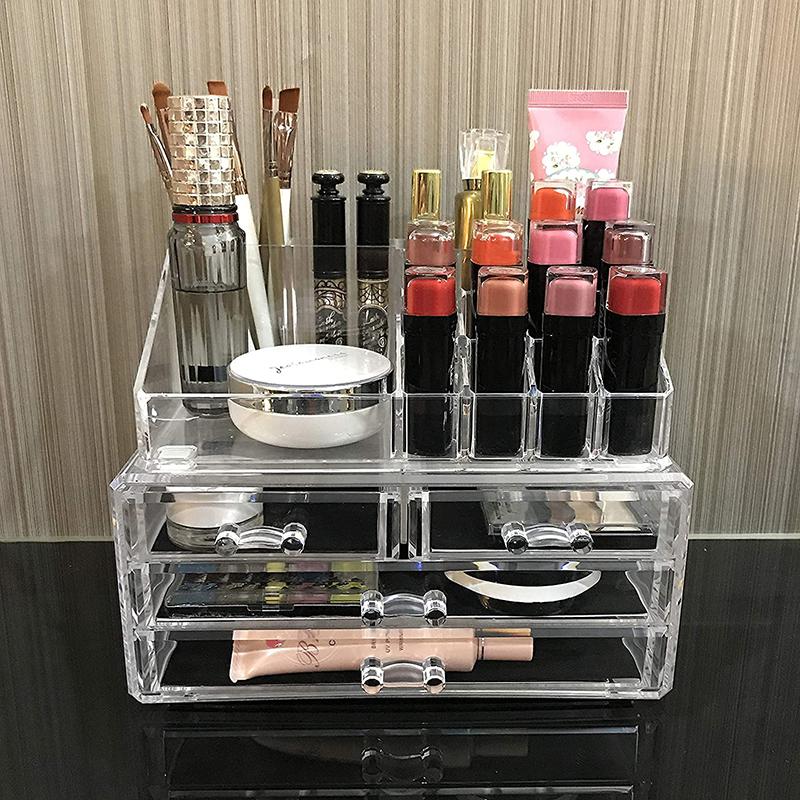 4-Drawer Acrylic Jewelry & Cosmetic Organizer