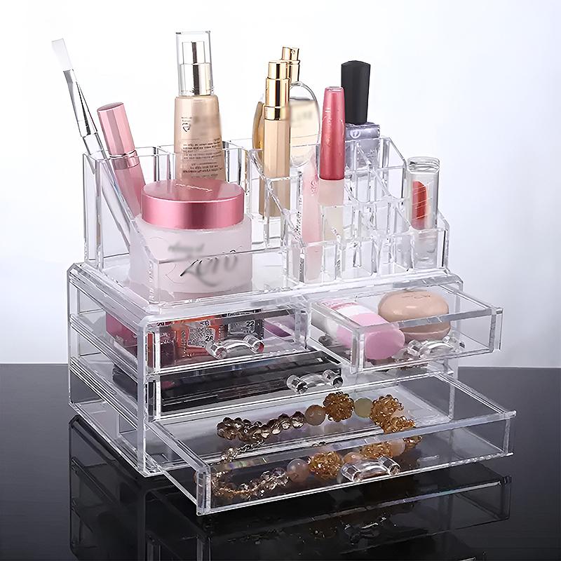 4-Drawer Acrylic Jewelry & Cosmetic Organizer