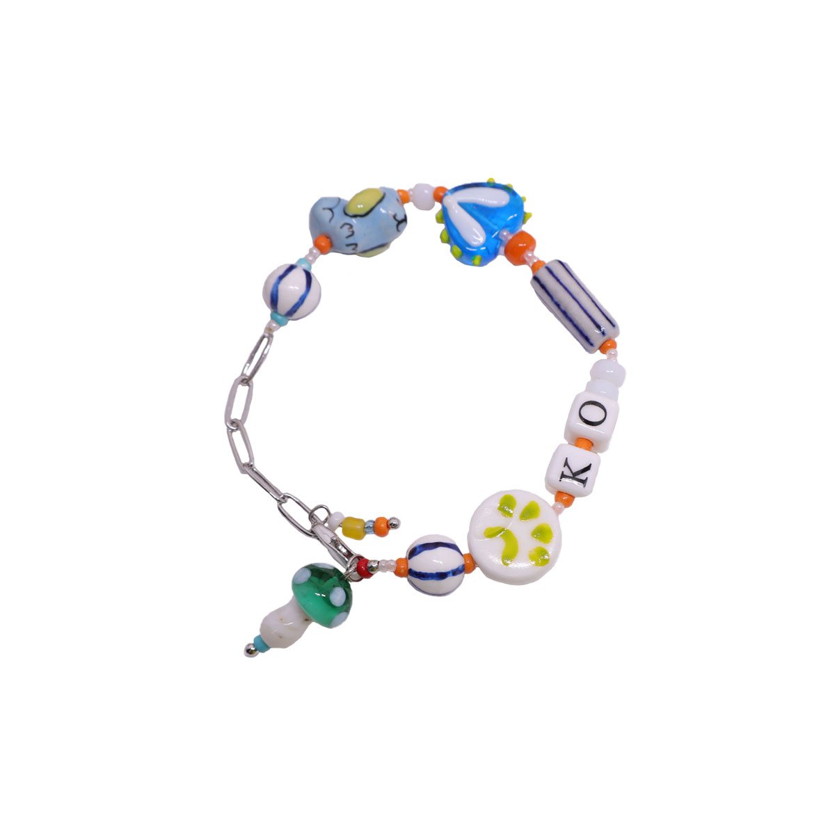 Handmade Ceramic Bead Charm Bracelets