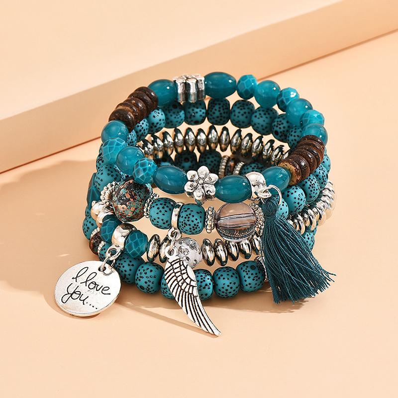 Boho Angel Wing Multi-layer Crystal Beaded