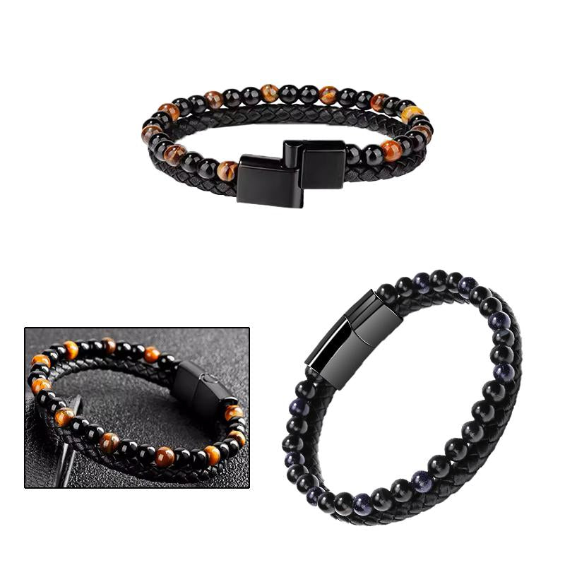 Men's Beaded Leather Bracelets