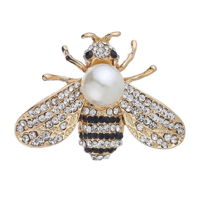 Pearl & Crystal Bee Brooch