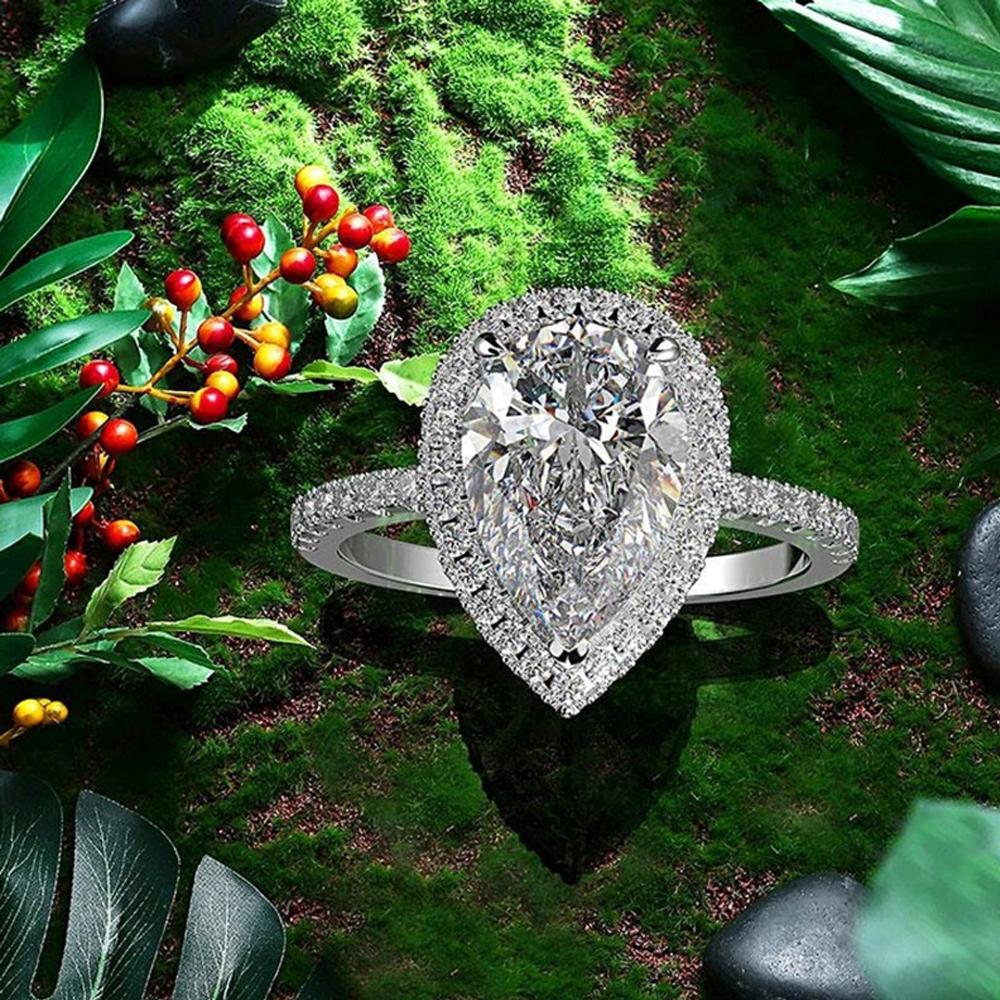 Pear-Shaped Zircon Engagement Ring
