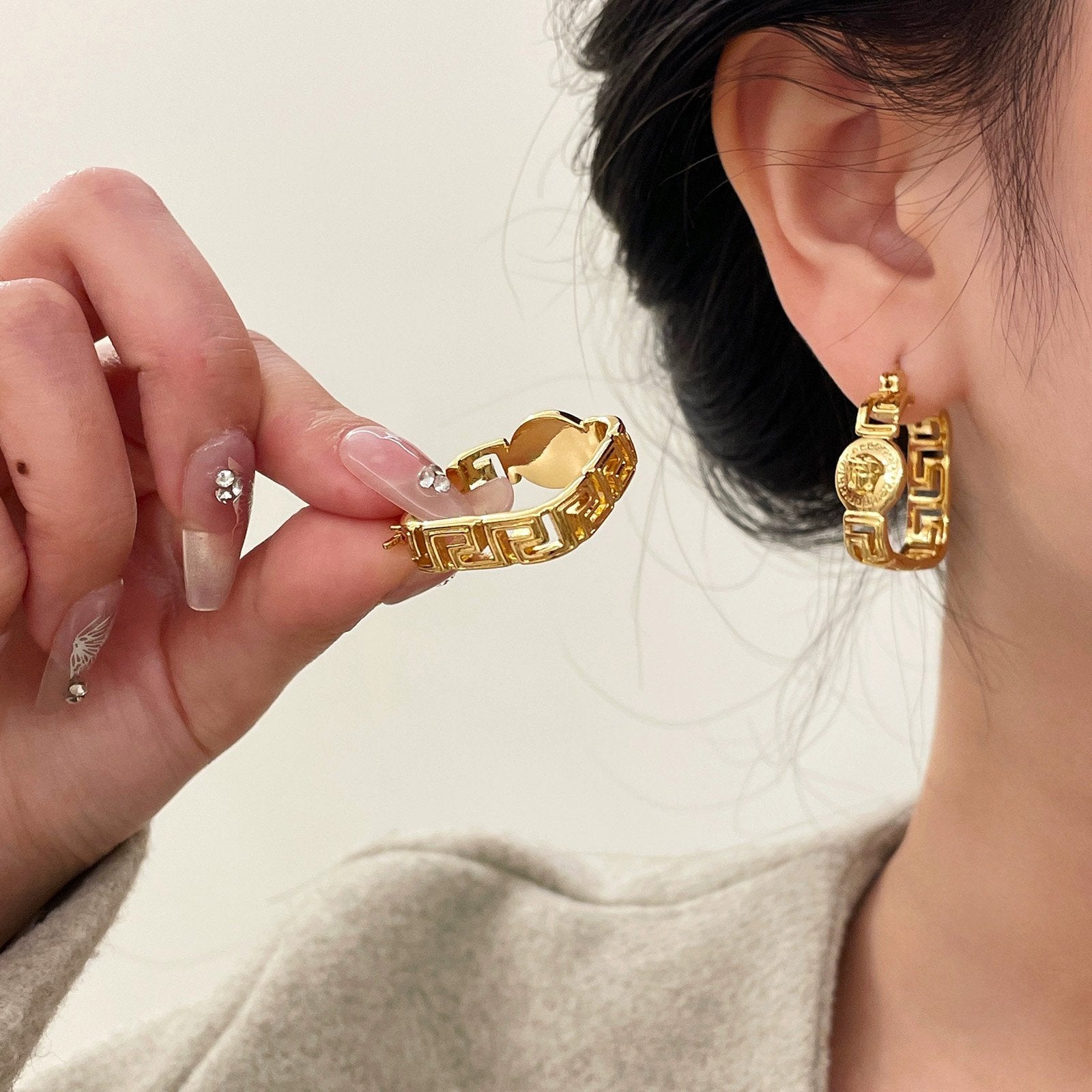 Greek Goddess Coin Earrings