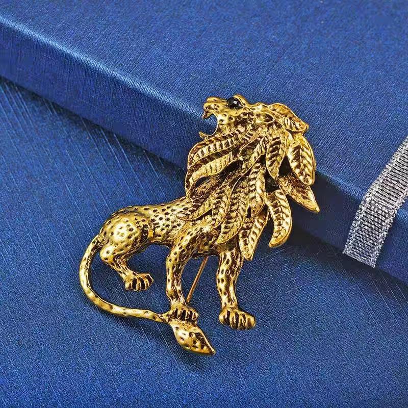 Gold Plated Lion King Brooch