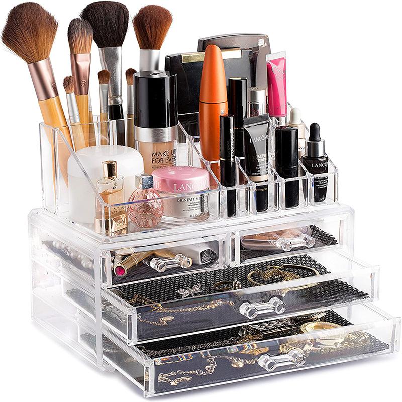 4-Drawer Acrylic Jewelry & Cosmetic Organizer