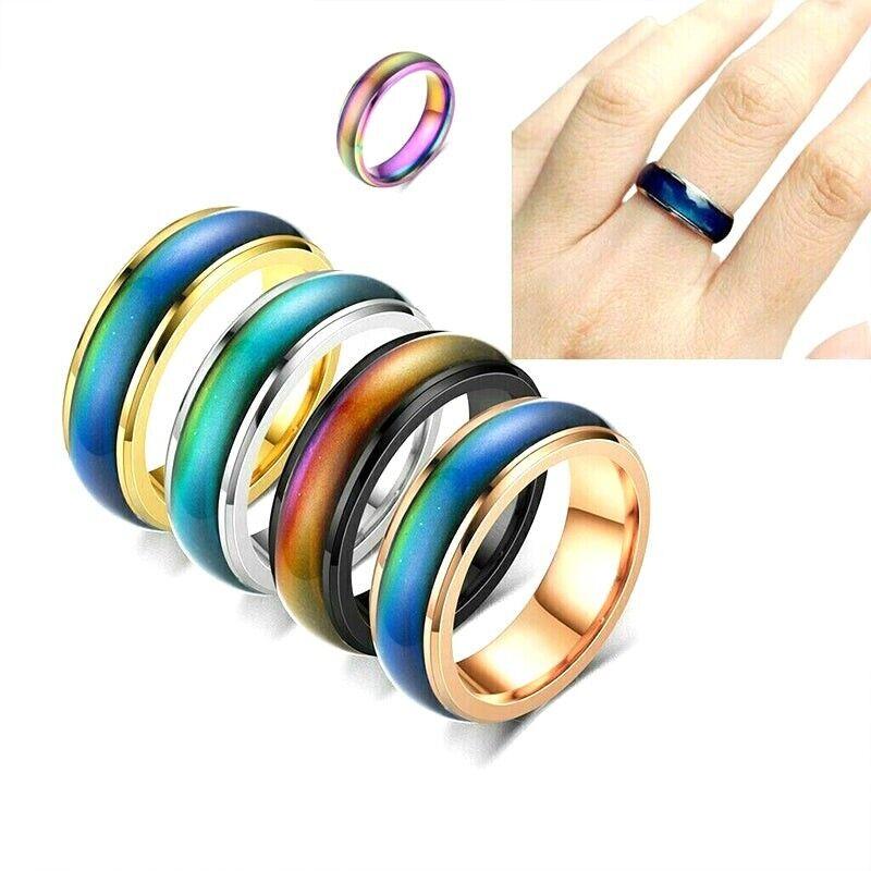 Multi-Hued Stainless Steel Unisex Ring