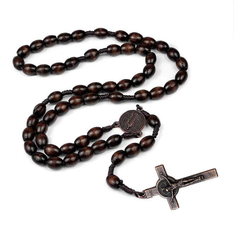 Vintage Wooden Catholic Pendant