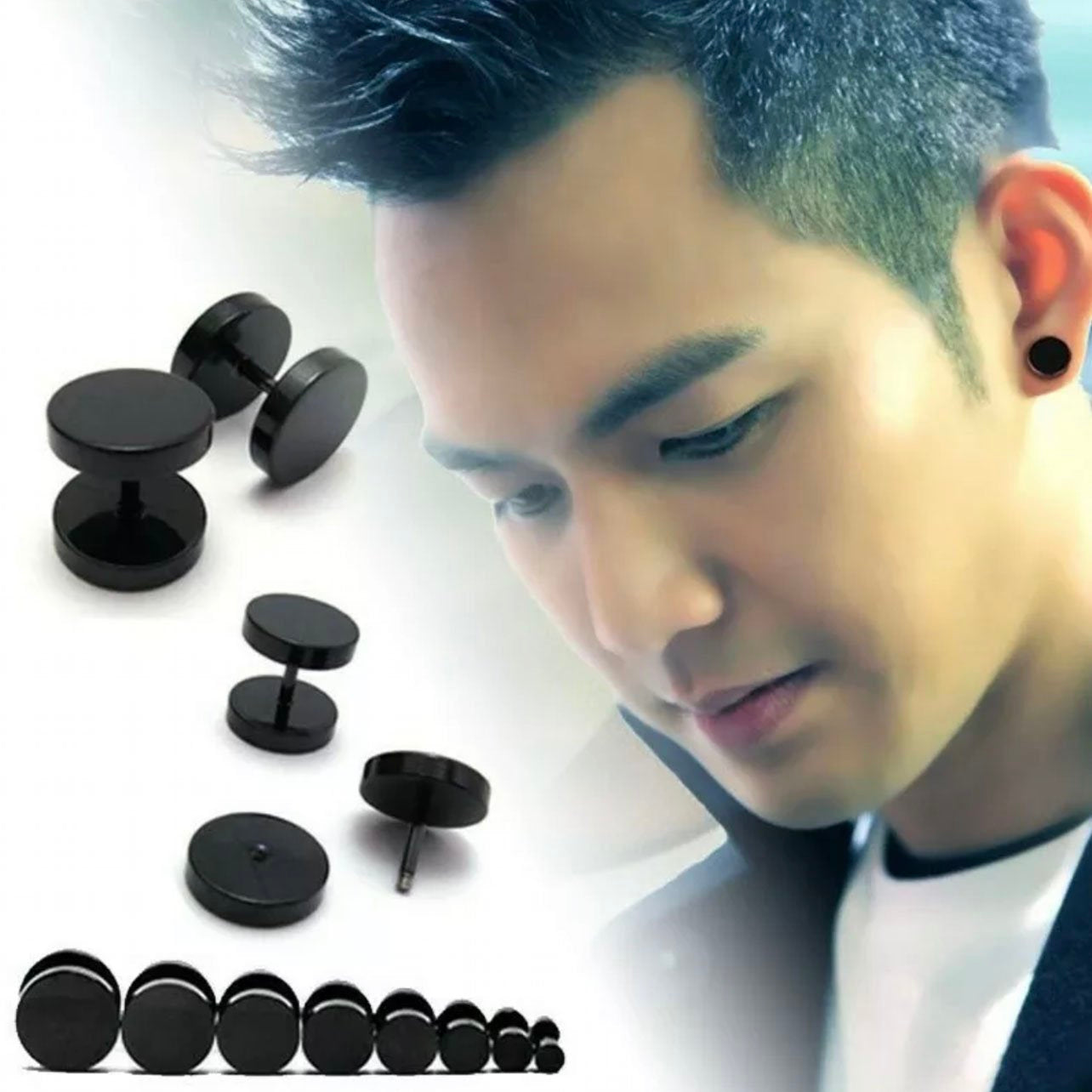 Barbell Stainless Steel Neutral Stud Earrings