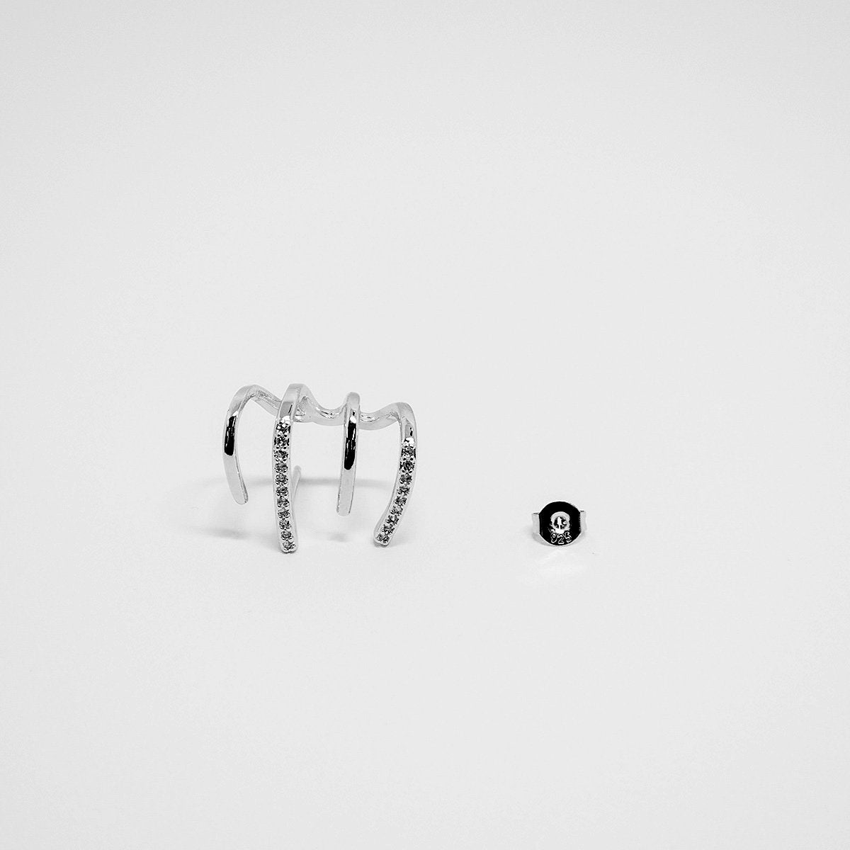 Twist Zircon Hoop Earrings