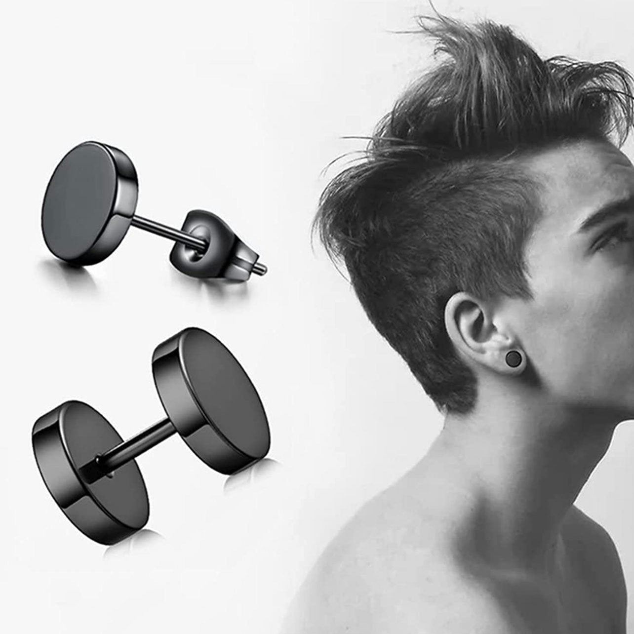 Barbell Stainless Steel Neutral Stud Earrings