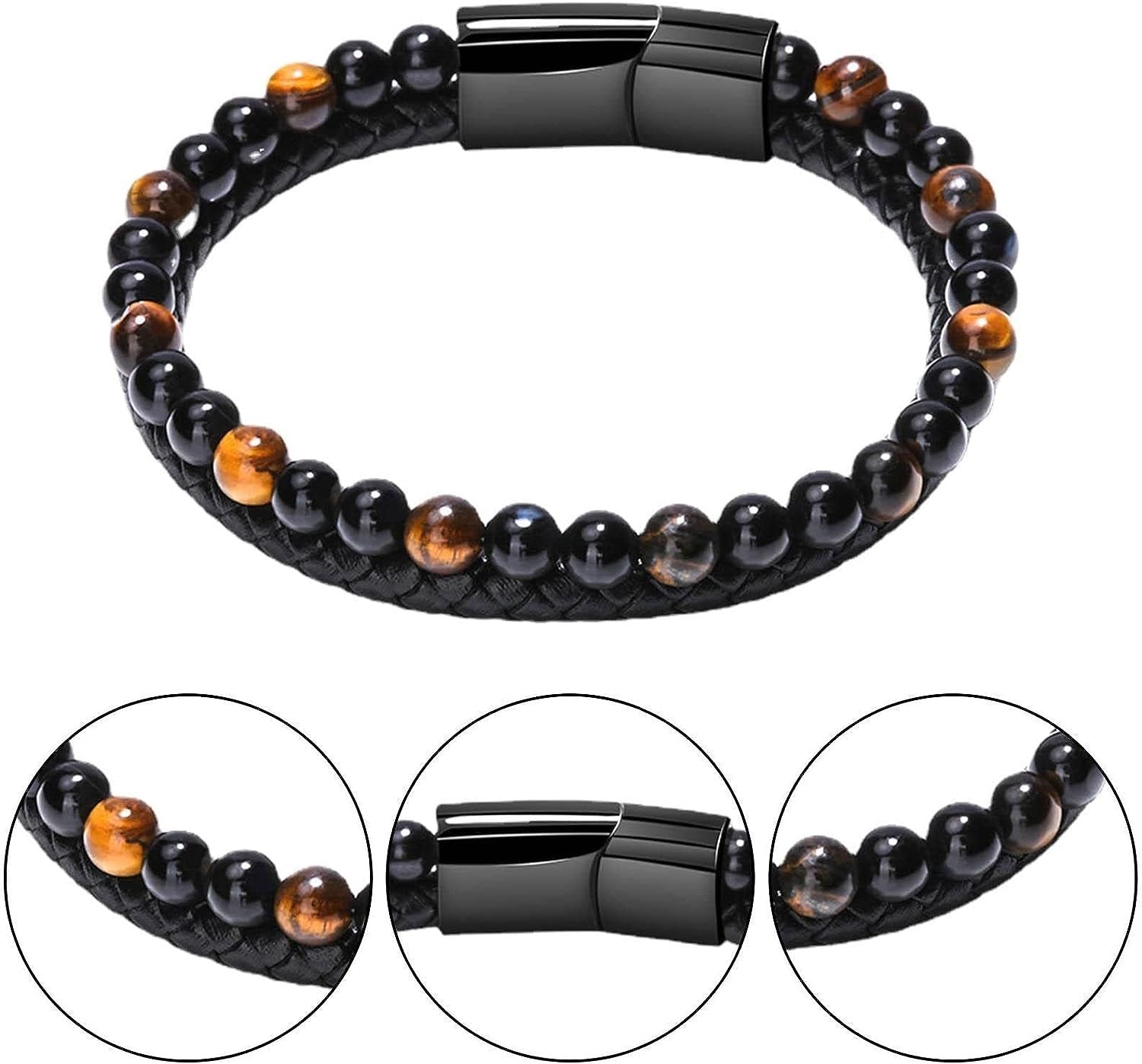 Men's Beaded Leather Bracelets