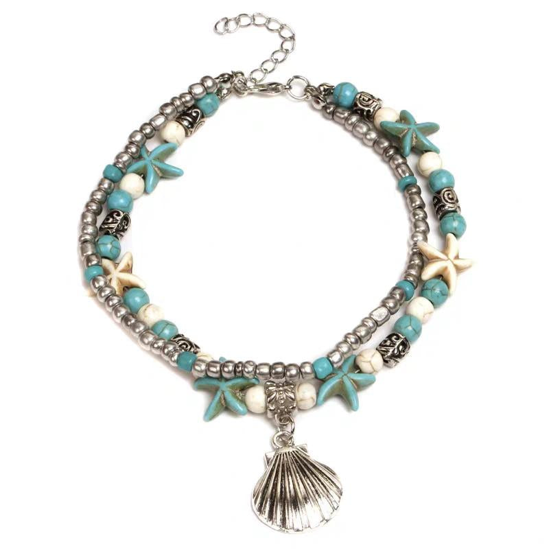 Bohemian Turquoise Rope Anklet