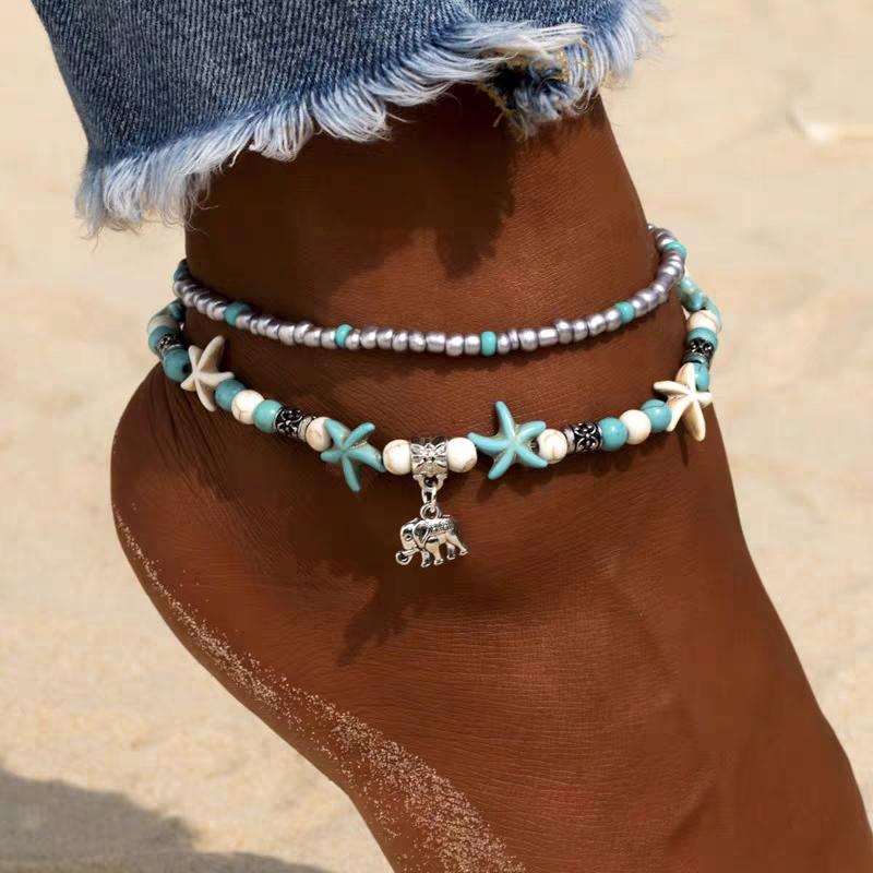 Bohemian Turquoise Rope Anklet