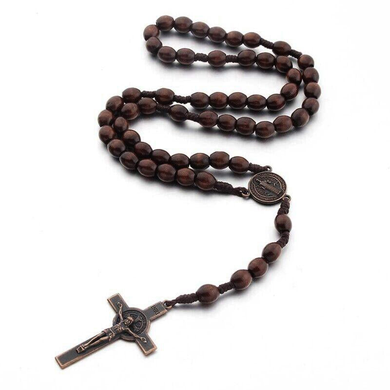 Vintage Wooden Catholic Pendant