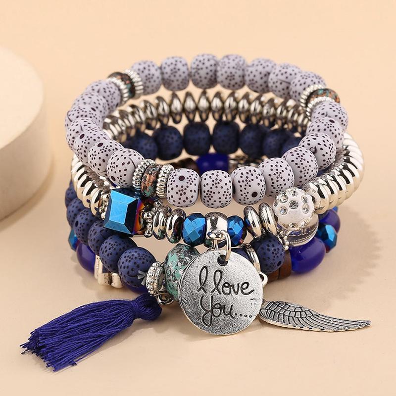 Boho Angel Wing Multi-layer Crystal Beaded
