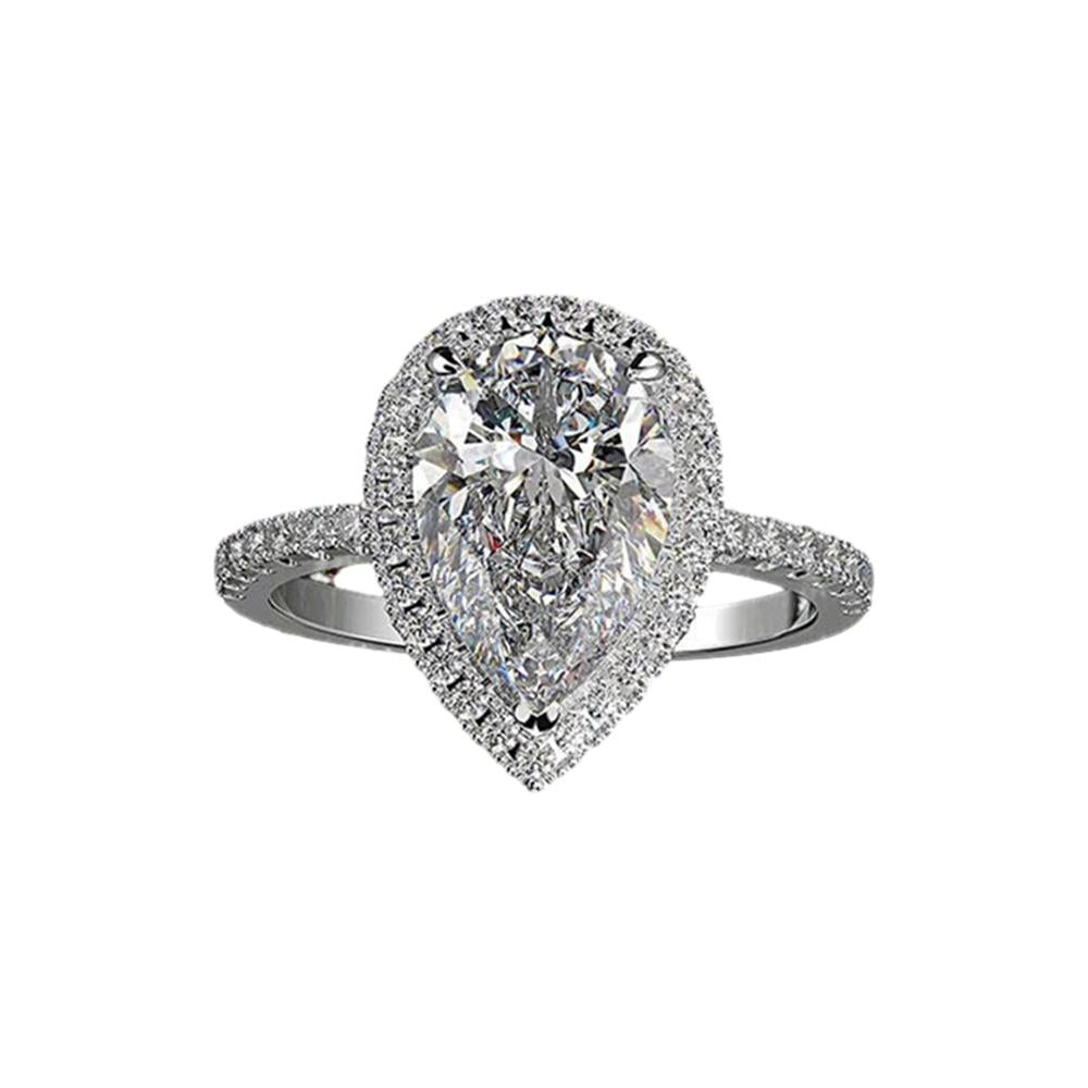 Pear-Shaped Zircon Engagement Ring