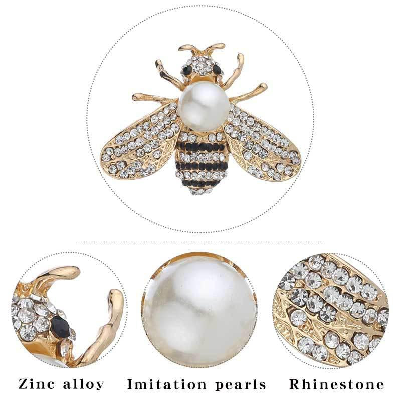 Pearl & Crystal Bee Brooch